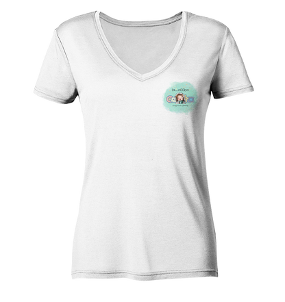 La_N00ba Logo - Ladies V-Neck Shirt