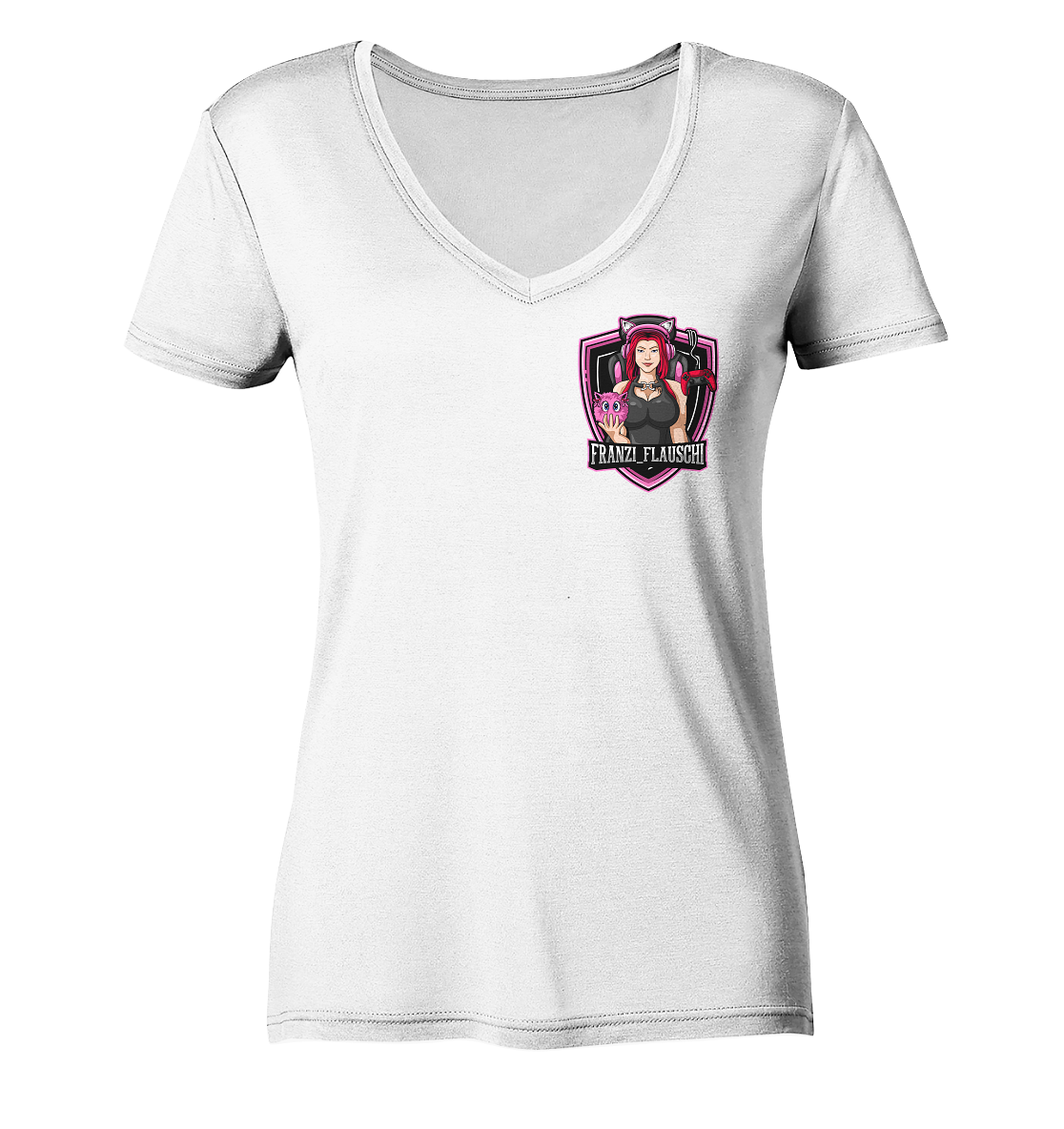 Franzi_Flauschi Logo - Ladies V-Neck Shirt