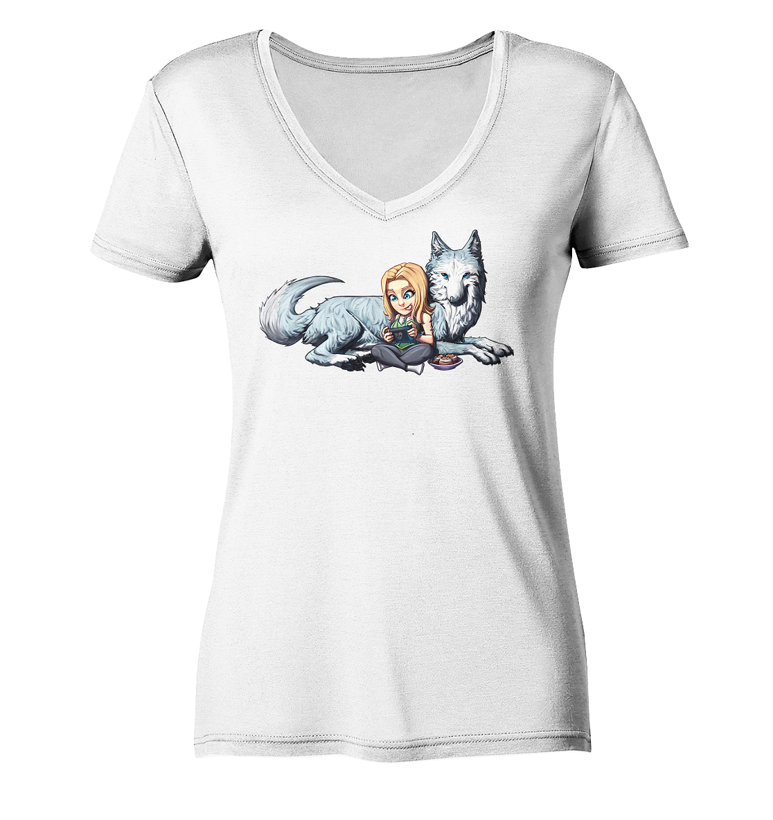 StaceyLucia Wolf - Ladies V-Neck Shirt