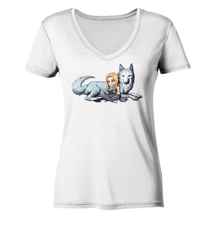 StaceyLucia Wolf - Ladies V-Neck Shirt