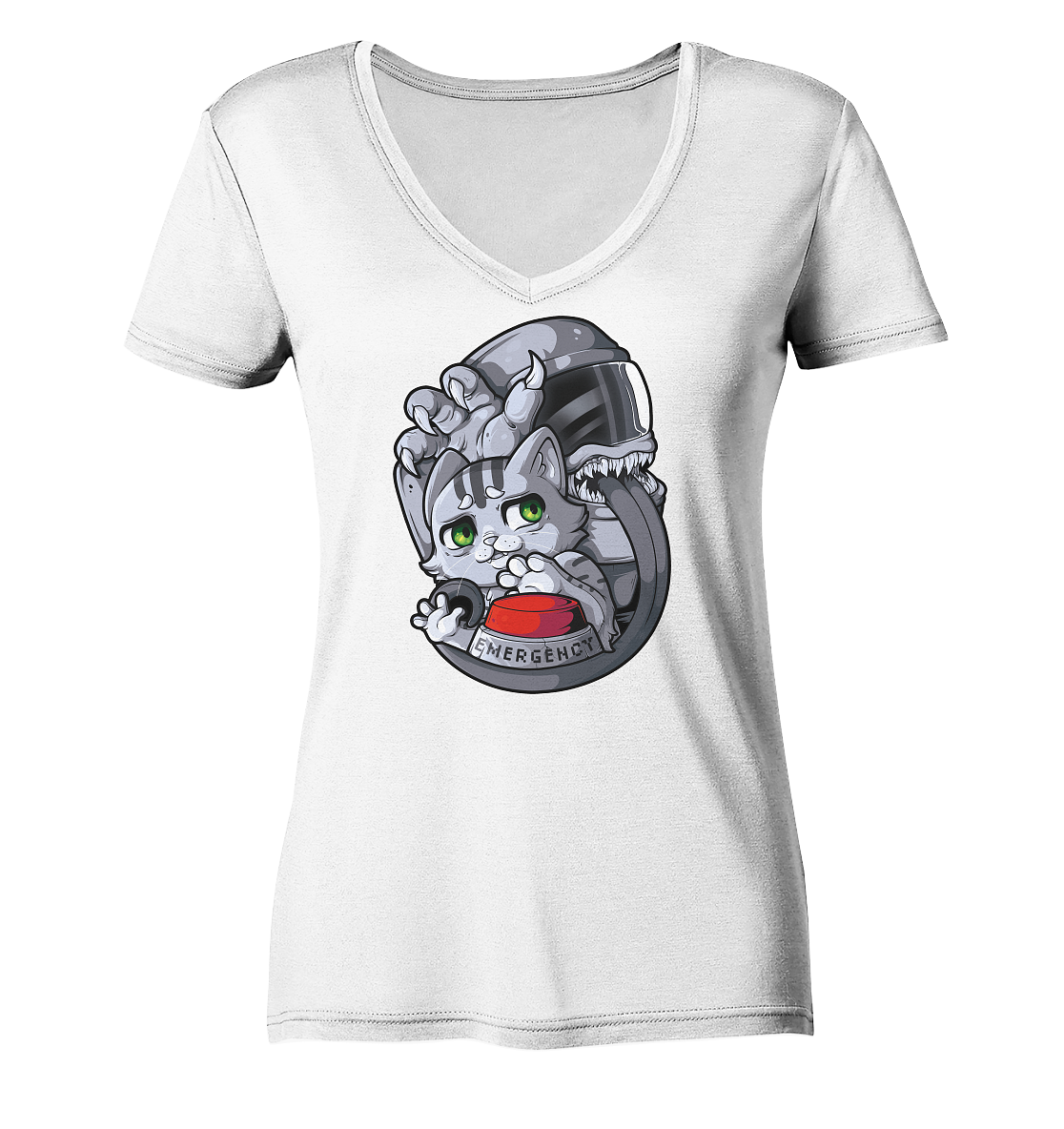 FeineKatze Among Kopf - Ladies V-Neck Shirt
