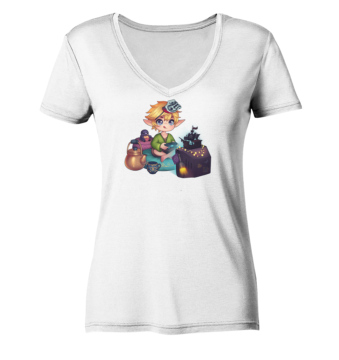 StefanBzockt Gamingroom - Ladies V-Neck Shirt