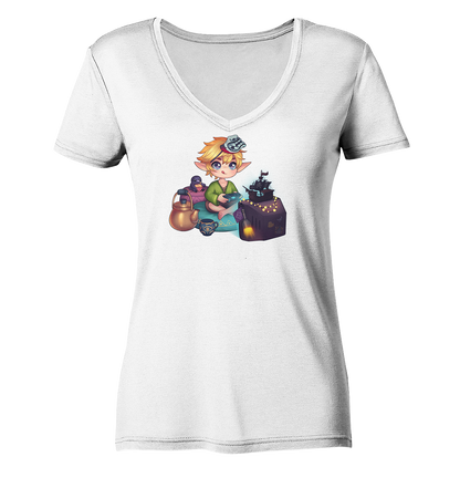 StefanBzockt Gamingroom - Ladies V-Neck Shirt