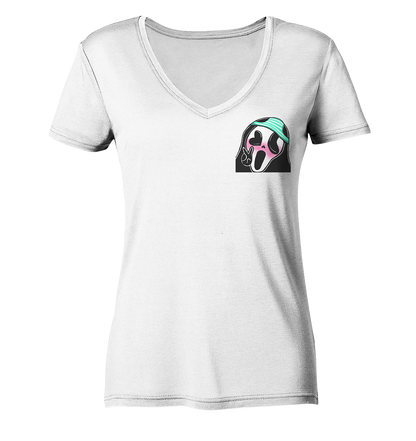 Purple_Dragon GhostFace - Ladies V-Neck Shirt