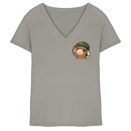 Flauschig Salute - Ladies V-Neck Shirt