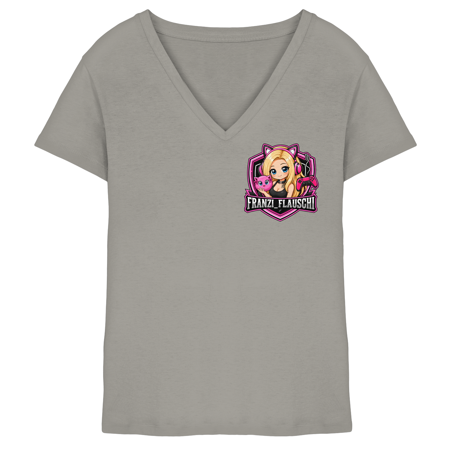 Franzi_Flauschi Logo - Ladies V-Neck Shirt