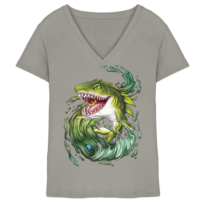LupiArts Megalodon Ancient - Ladies V-Neck Shirt