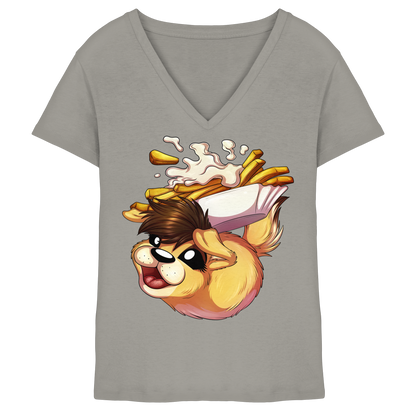 LupiArts Happy - Ladies V-Neck Shirt