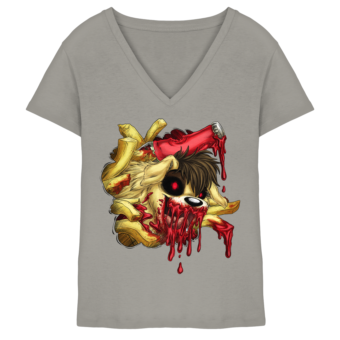 LupiArts Ketchup - Ladies V-Neck Shirt