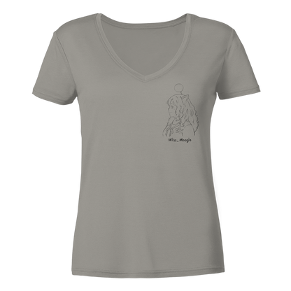 Miss_Moogle Logo Sign - Ladies V-Neck Shirt