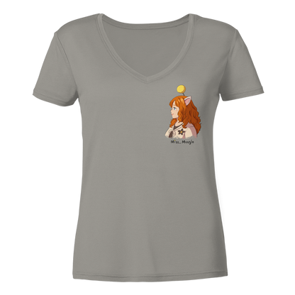 Miss_Moogle Logo colour - Ladies V-Neck Shirt