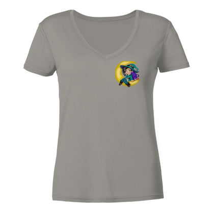 Kookie__Moon Logo - Ladies V-Neck Shirt