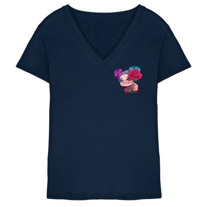 xLadyLikex Blume - Ladies V-Neck Shirt