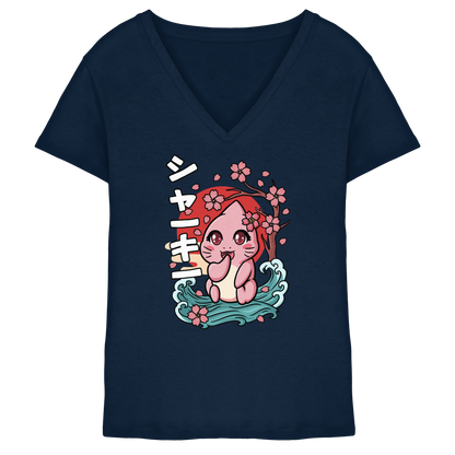 xMissSharkyx Kirschblüten - Ladies V-Neck Shirt