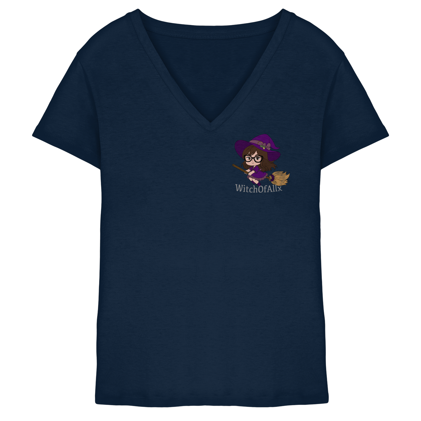 WitchOfAllx Besen - Ladies V-Neck Shirt