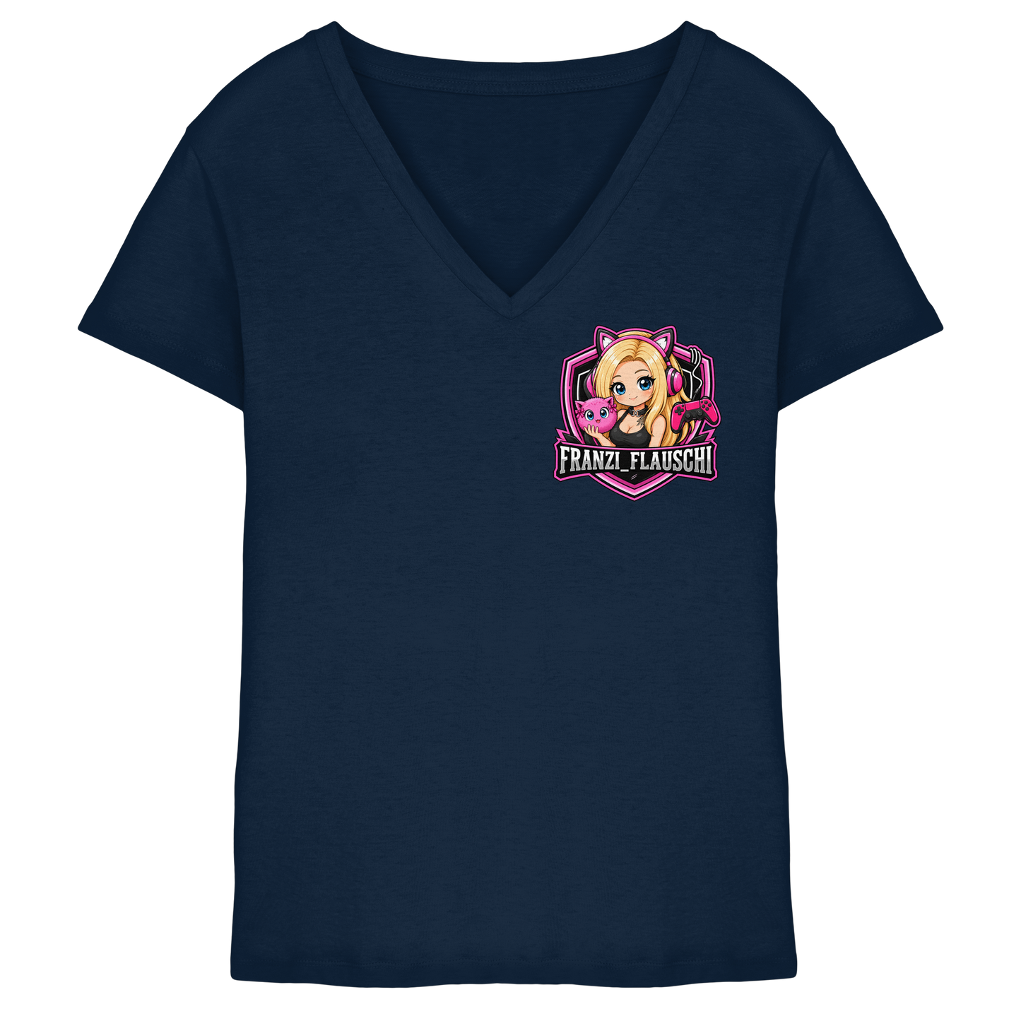 Franzi_Flauschi Logo - Ladies V-Neck Shirt