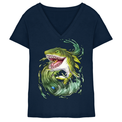 LupiArts Megalodon Ancient - Ladies V-Neck Shirt