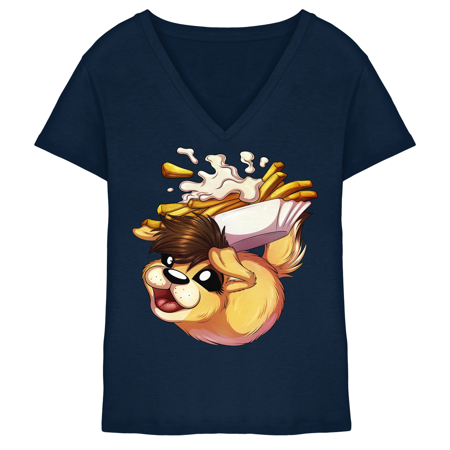 LupiArts Happy - Ladies V-Neck Shirt