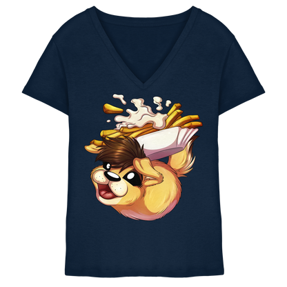 LupiArts Happy - Ladies V-Neck Shirt
