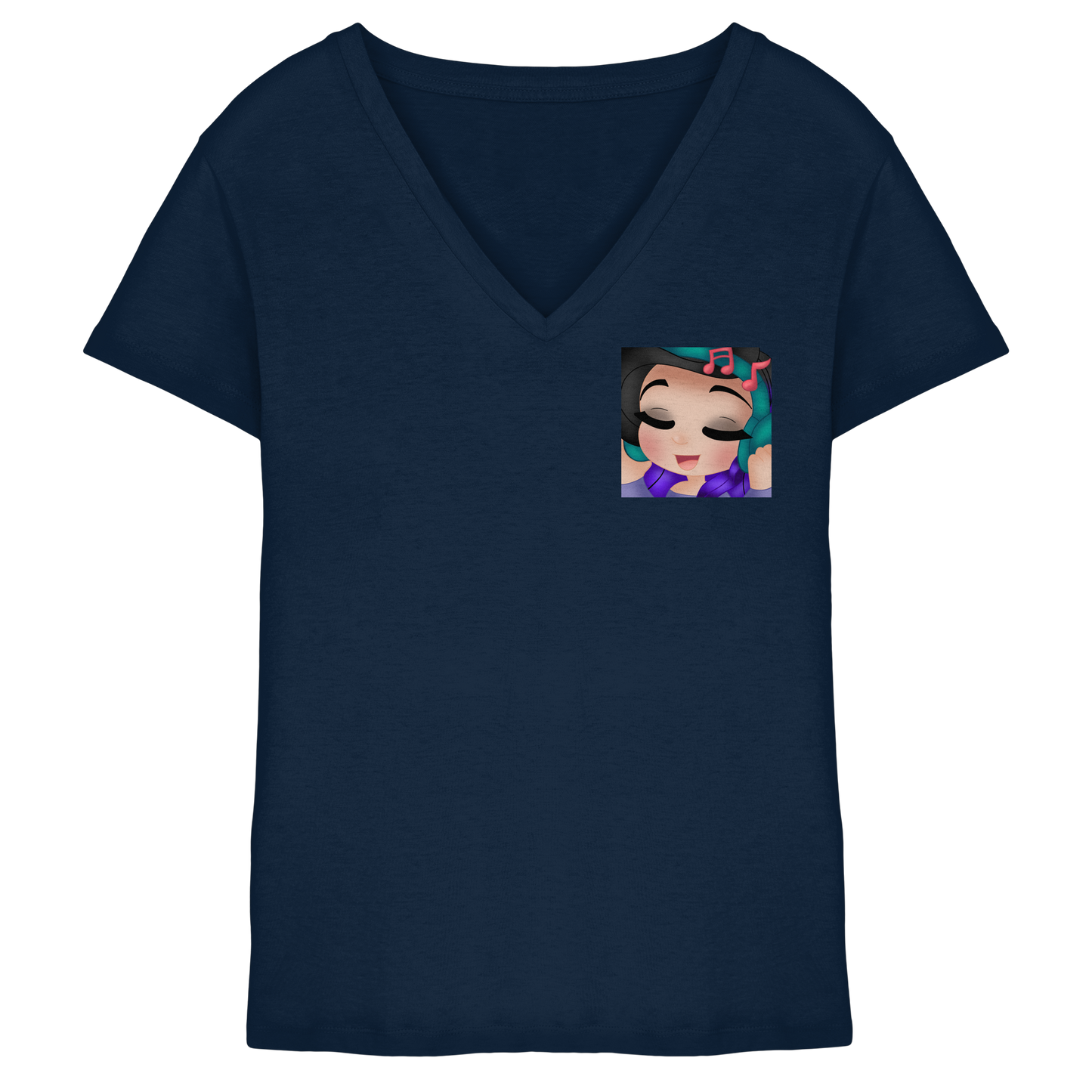 x_Kookie_Moon_x Music - Ladies V-Neck Shirt