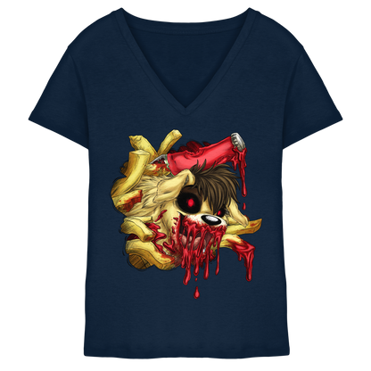 LupiArts Ketchup - Ladies V-Neck Shirt
