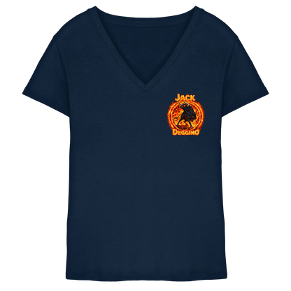 JackDeggino Logo2 - Ladies V-Neck Shirt