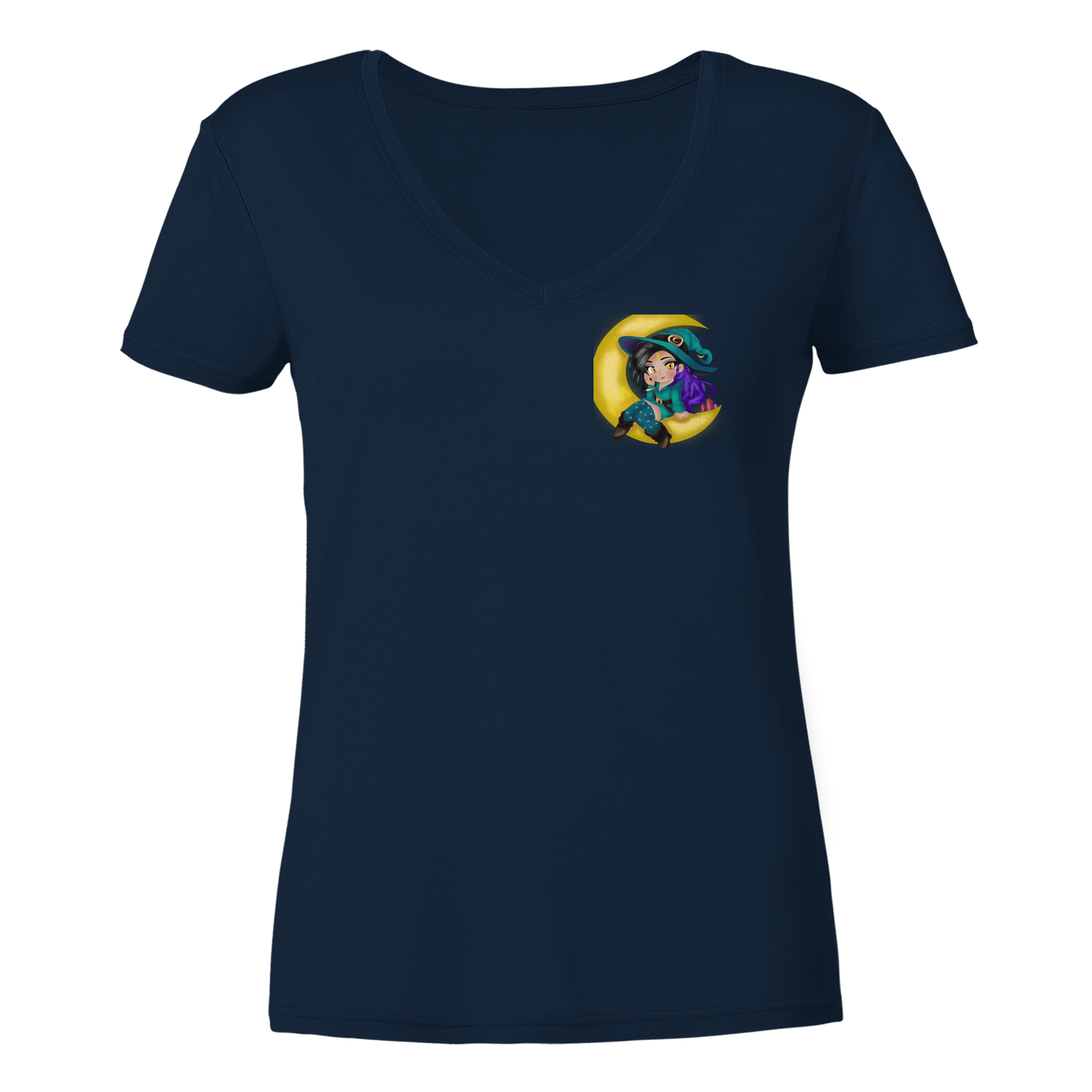 Kookie__Moon Logo - Ladies V-Neck Shirt