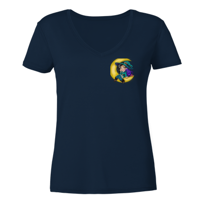 Kookie__Moon Logo - Ladies V-Neck Shirt