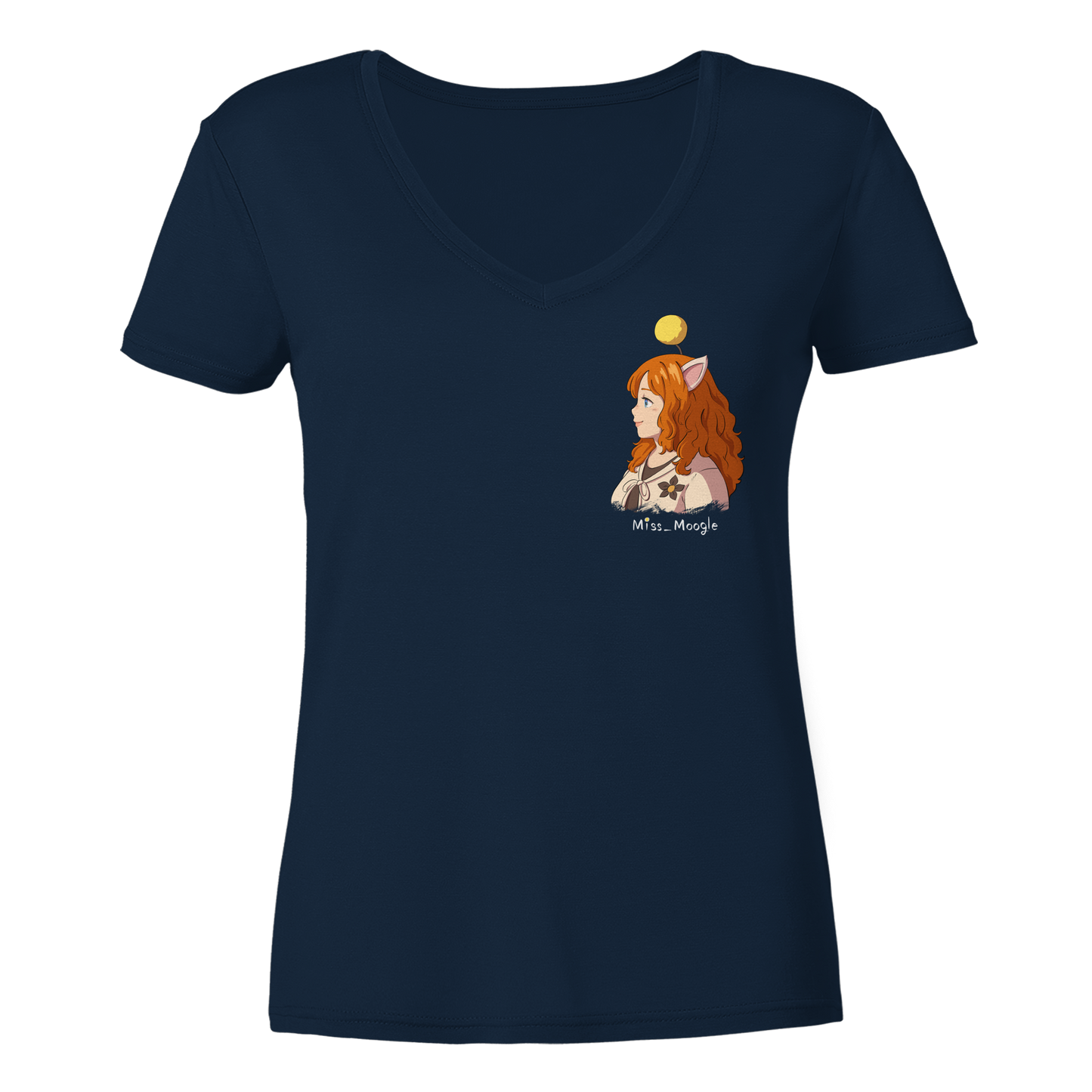 Miss_Moogle Logo colour - Ladies V-Neck Shirt