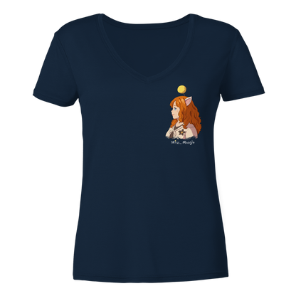 Miss_Moogle Logo colour - Ladies V-Neck Shirt