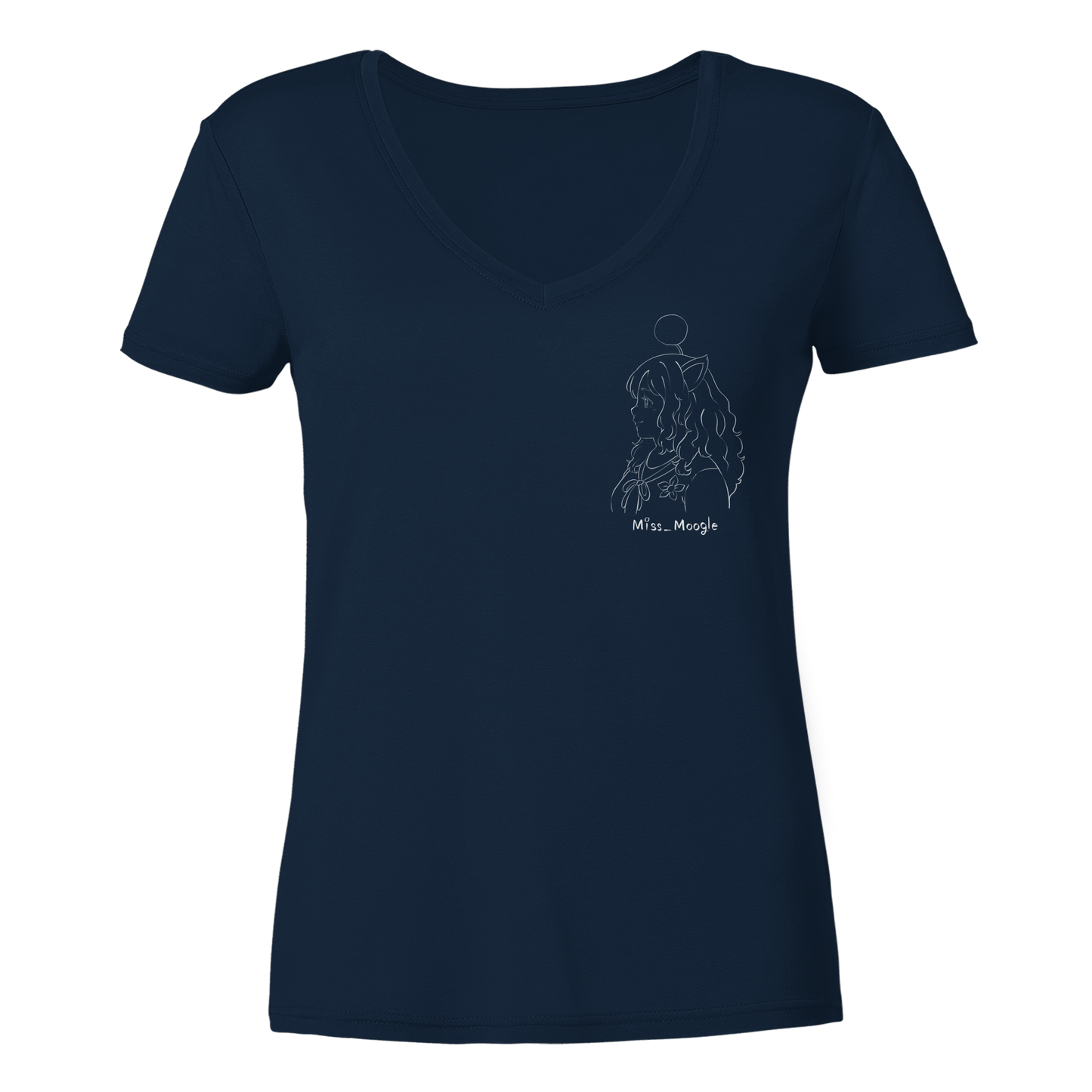 Miss_Moogle Logo Sign - Ladies V-Neck Shirt