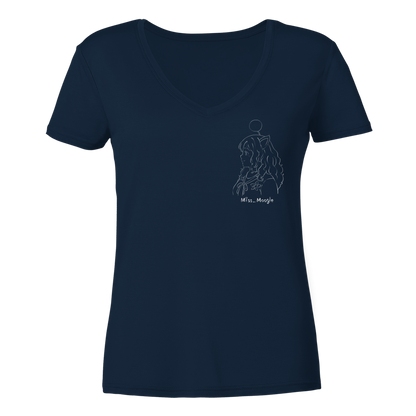 Miss_Moogle Logo Sign - Ladies V-Neck Shirt