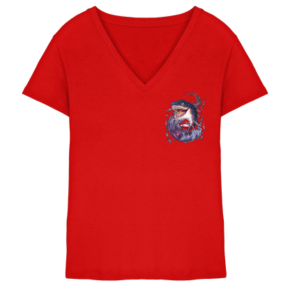 LupiArts Megalodon Redmaw - Ladies V-Neck Shirt
