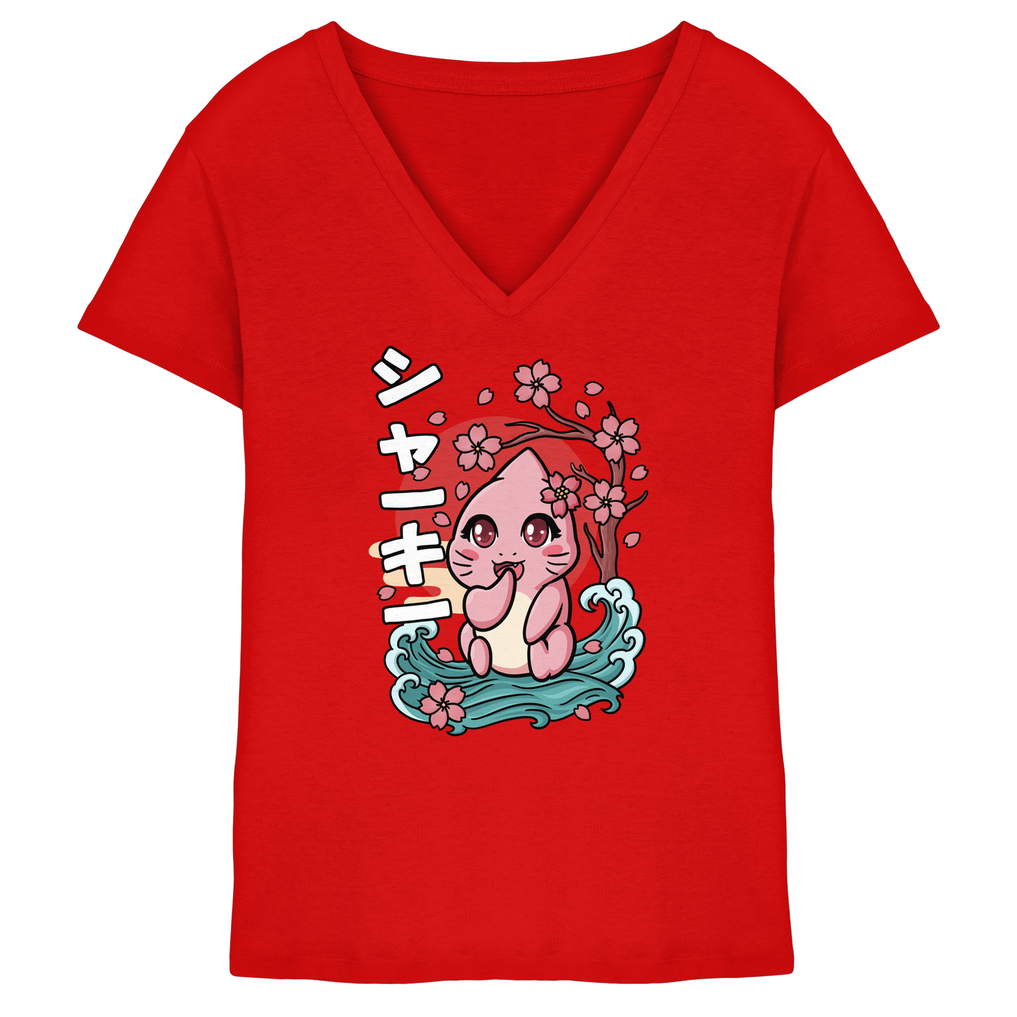 xMissSharkyx Kirschblüten - Ladies V-Neck Shirt