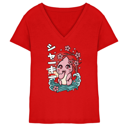 xMissSharkyx Kirschblüten - Ladies V-Neck Shirt