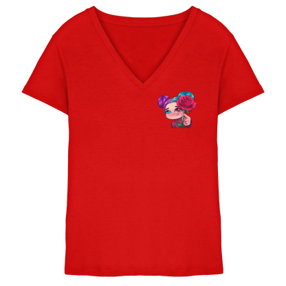 xLadyLikex Blume - Ladies V-Neck Shirt