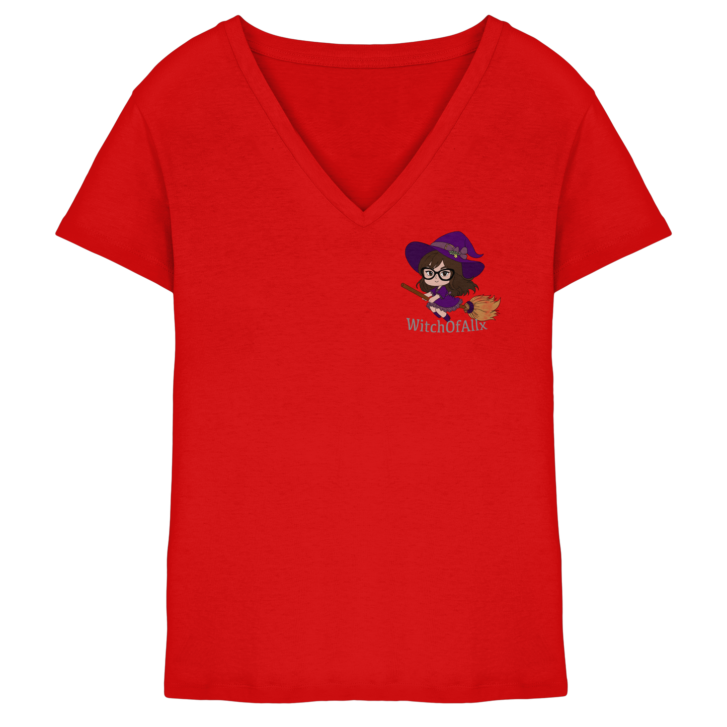 WitchOfAllx Besen - Ladies V-Neck Shirt