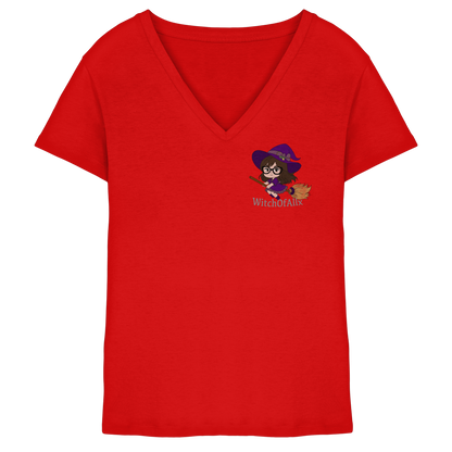 WitchOfAllx Besen - Ladies V-Neck Shirt