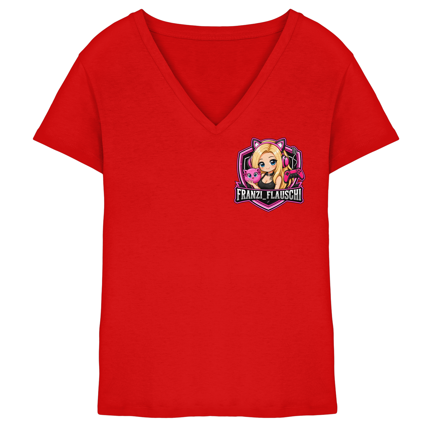 Franzi_Flauschi Logo - Ladies V-Neck Shirt