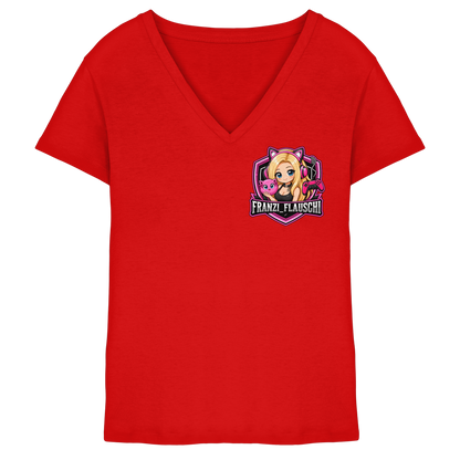 Franzi_Flauschi Logo - Ladies V-Neck Shirt