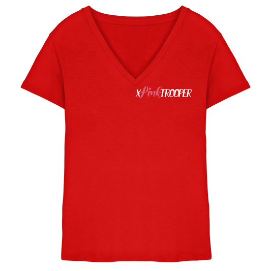 xPinkTrooper Logo - Ladies V-Neck Shirt