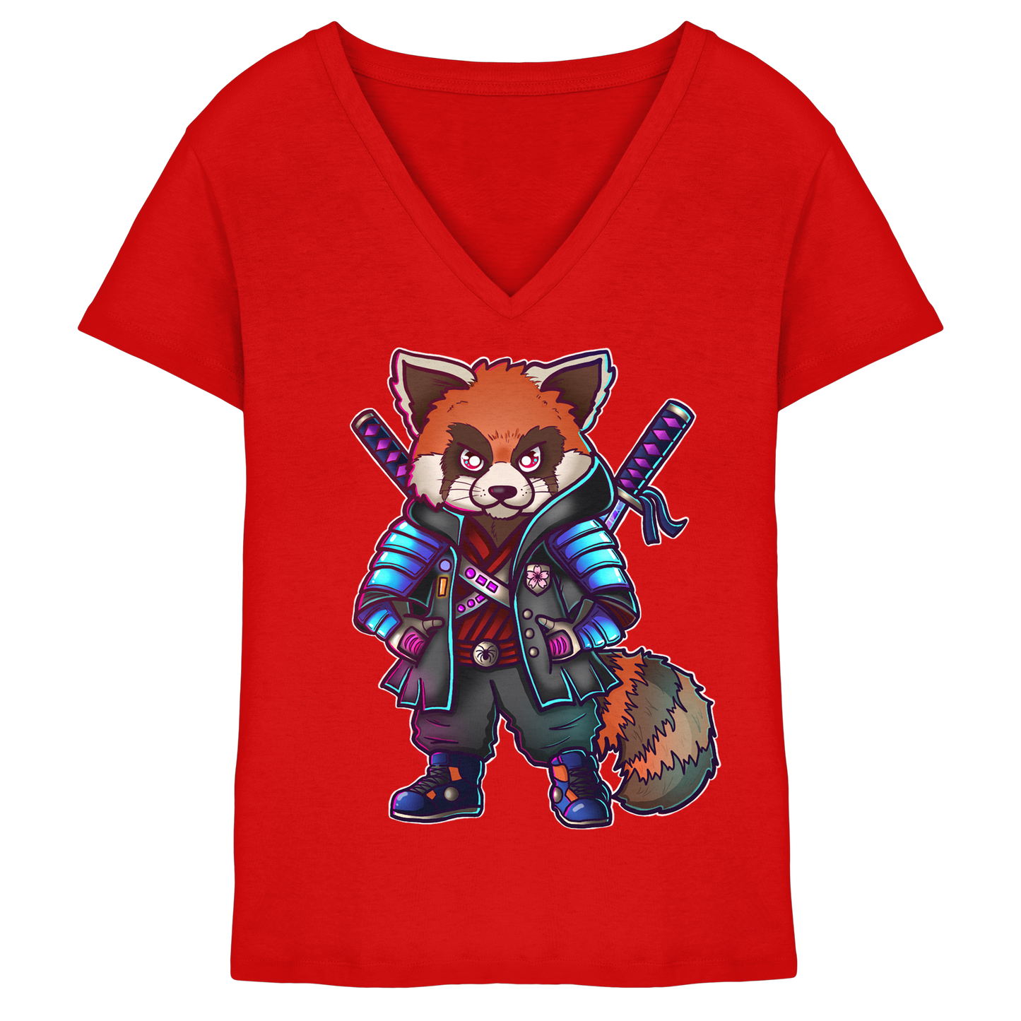 Spydermaniac Rotpanda - Ladies V-Neck Shirt