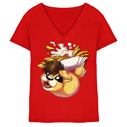 LupiArts Happy - Ladies V-Neck Shirt