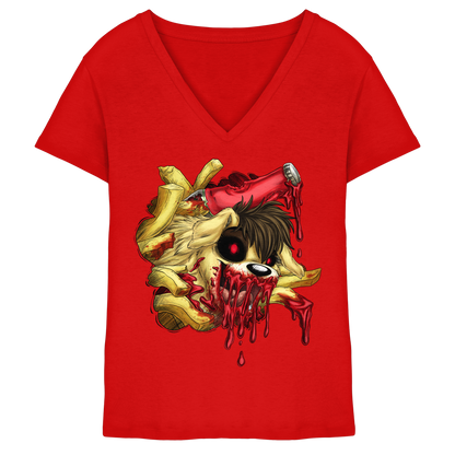 LupiArts Ketchup - Ladies V-Neck Shirt
