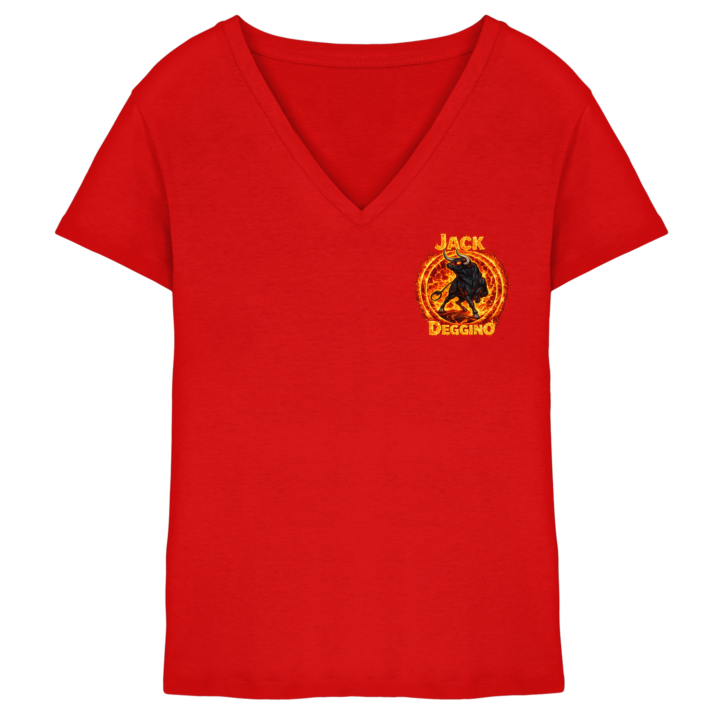 JackDeggino Logo2 - Ladies V-Neck Shirt