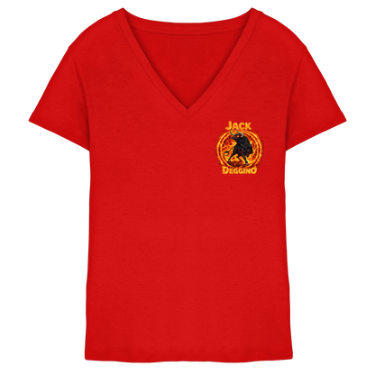 JackDeggino Logo2 - Ladies V-Neck Shirt