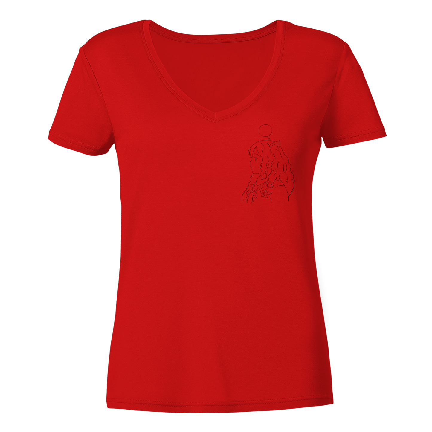 Miss_Moogle Logo Outline - Ladies V-Neck Shirt