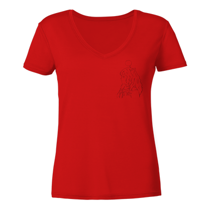Miss_Moogle Logo Outline - Ladies V-Neck Shirt