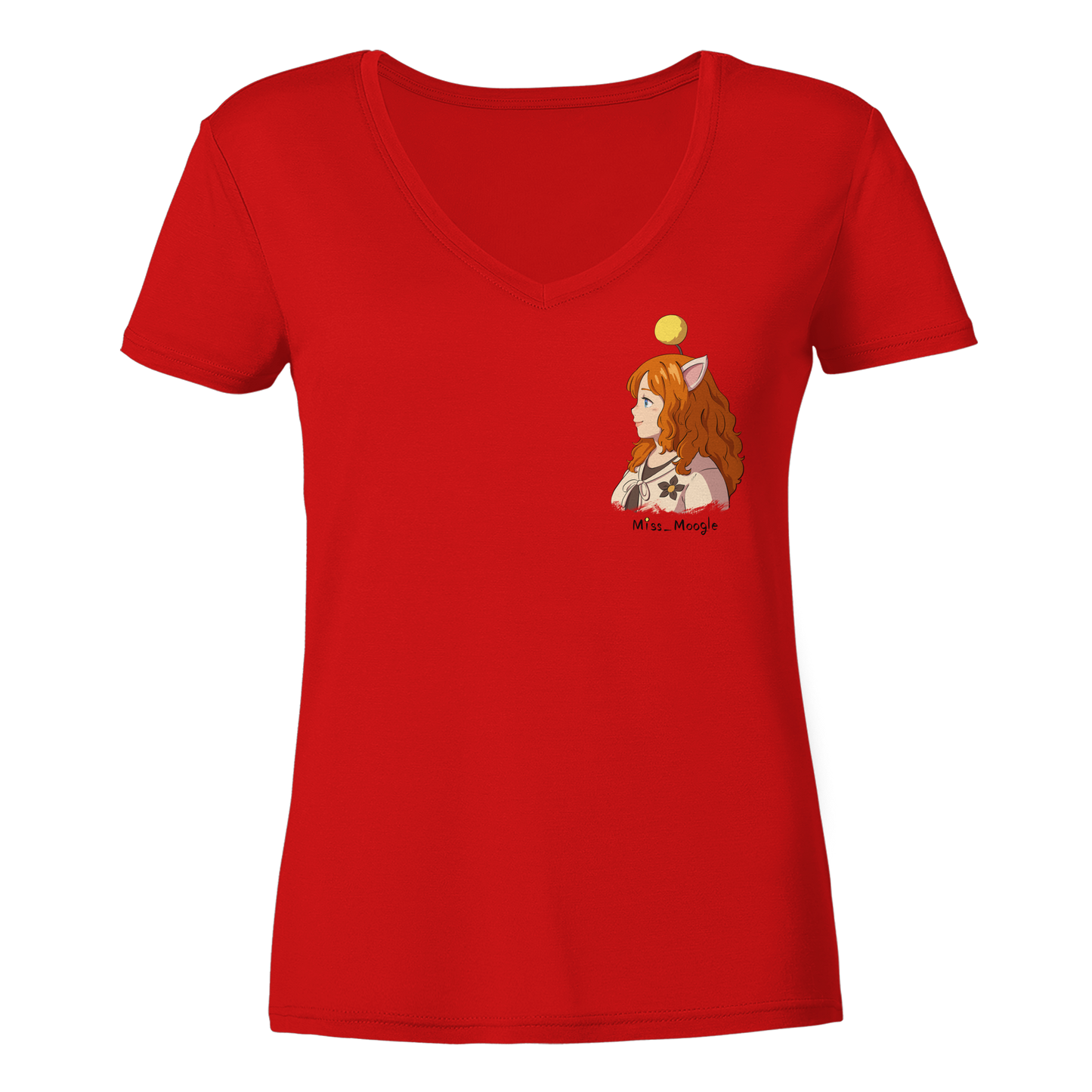 Miss_Moogle Logo colour - Ladies V-Neck Shirt