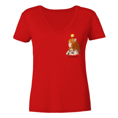 Miss_Moogle Logo colour - Ladies V-Neck Shirt
